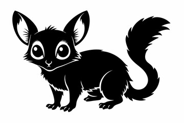 bushbaby silhouette line art vector illustration