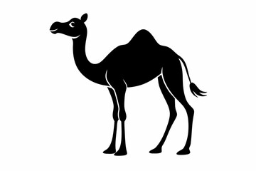 Fototapeta premium camel silhouette line art vector illustration