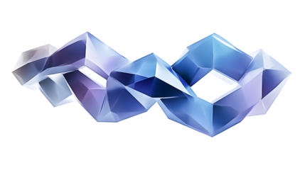 Abstract Geometric Crystal Formation in Blue and White Modern Design Element for Creative Proj