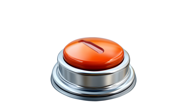 A sleek modern orange button with a metallic base ideal for technology and design projects - Powered by Adobe
