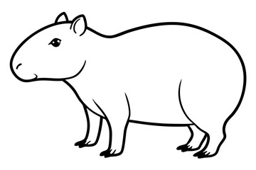 capybara silhouette line art vector illustration