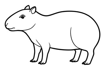capybara silhouette line art vector illustration