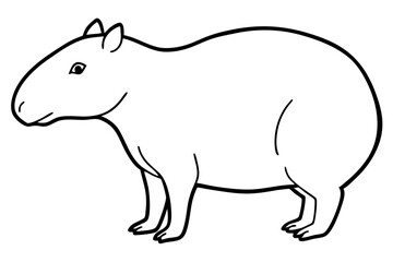 capybara silhouette line art vector illustration