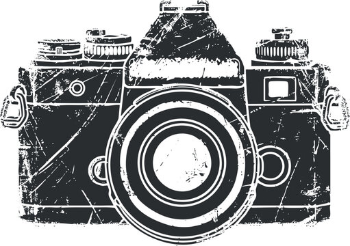A vintage camera illustration showcasing classic design elements and features for photography enthusiasts.
