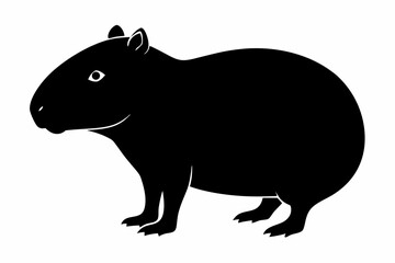 capybara silhouette line art vector illustration