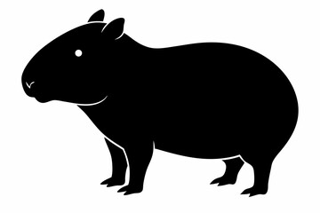 capybara silhouette line art vector illustration