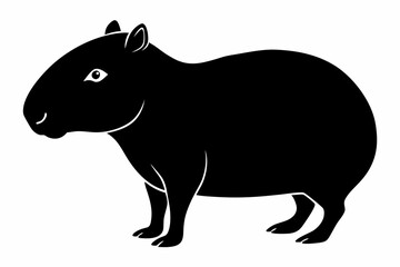 capybara silhouette line art vector illustration