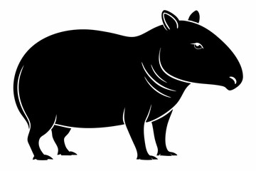 capybara silhouette line art vector illustration