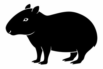 capybara silhouette line art vector illustration