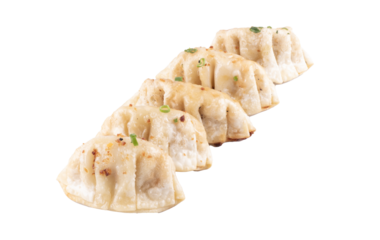 portion of oriental japanese isolated gyozas