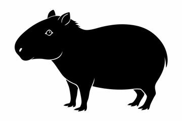 capybara silhouette line art vector illustration