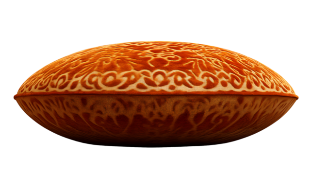 Abstract orange textured sphere 3D render design element futuristic object decorative art