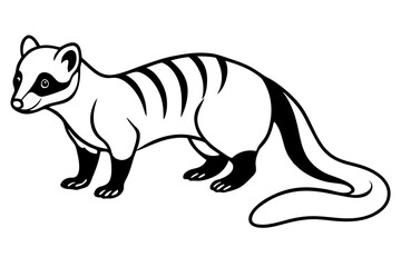 civet silhouette line art vector illustration