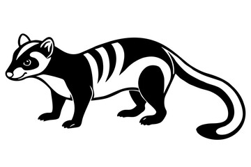 civet silhouette line art vector illustration