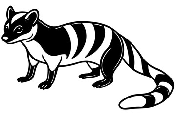 civet silhouette line art vector illustration