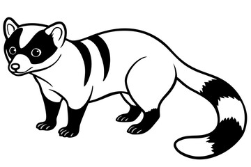 civet silhouette line art vector illustration
