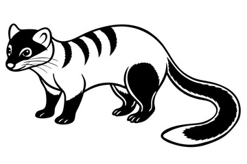 civet silhouette line art vector illustration