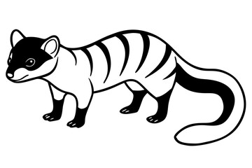 civet silhouette line art vector illustration