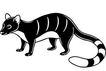 civet silhouette line art vector illustration
