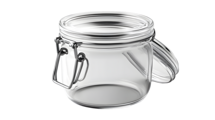 Clear Glass Jar with Metal Clamp Lid for Storage and Preservation