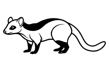 civet silhouette line art vector illustration