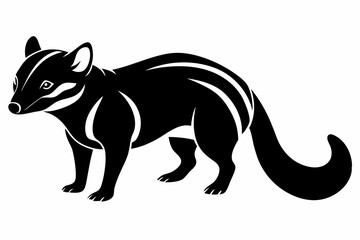 civet silhouette line art vector illustration