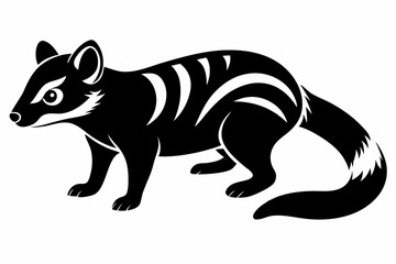 civet silhouette line art vector illustration