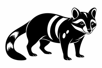 civet silhouette line art vector illustration
