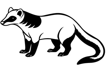 coati silhouette line art vector illustration