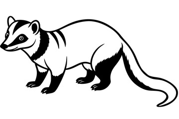 Fototapeta premium coati silhouette line art vector illustration