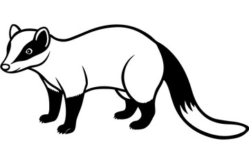 coati silhouette line art vector illustration