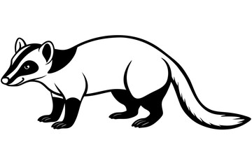 Fototapeta premium coati silhouette line art vector illustration