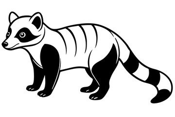 coati silhouette line art vector illustration