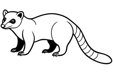 coati silhouette line art vector illustration