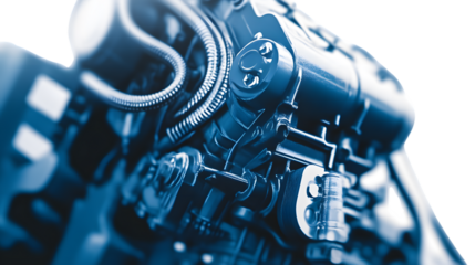 Closeup of complex machinery components intricate details industrial technology