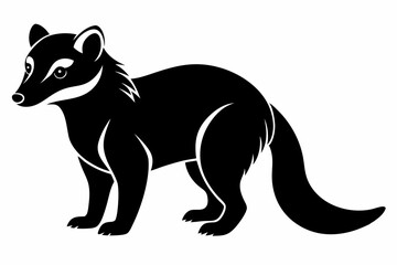 coati silhouette line art vector illustration