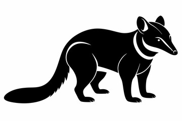 coati silhouette line art vector illustration