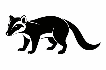 coati silhouette line art vector illustration