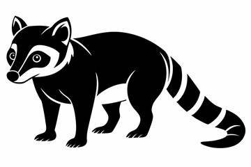 coati silhouette line art vector illustration