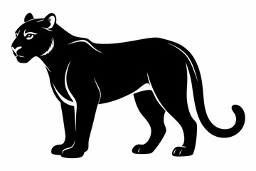 cougar silhouette line art vector illustration