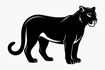 cougar silhouette line art vector illustration