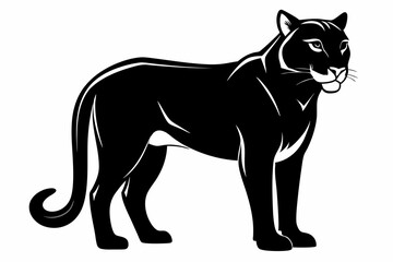 cougar silhouette line art vector illustration
