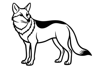 coyote silhouette line art vector illustration