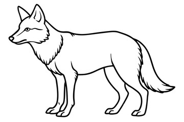 coyote silhouette line art vector illustration