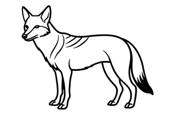 coyote silhouette line art vector illustration