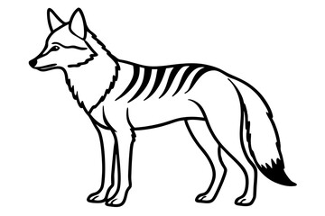 coyote silhouette line art vector illustration