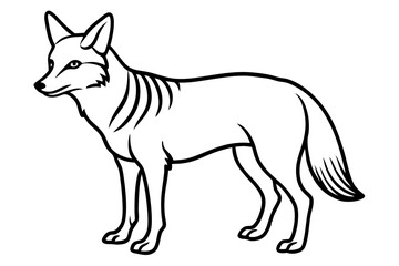 coyote silhouette line art vector illustration