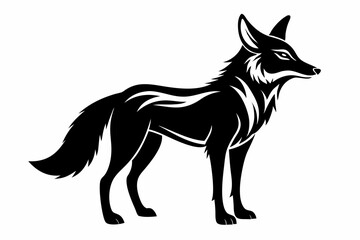 coyote silhouette line art vector illustration