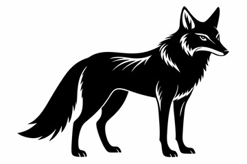 coyote silhouette line art vector illustration