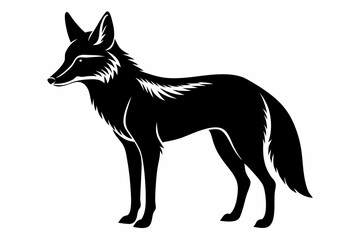 coyote silhouette line art vector illustration